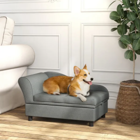 Sofa Dog Beds With Storage (Color: Grey)