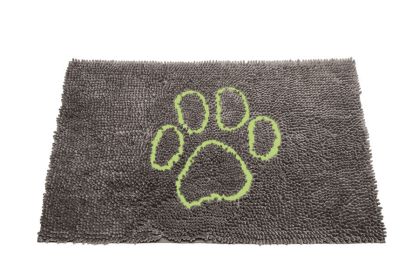Dog Decor Door Mat (Color: Cool Grey with Lime, Size: Small)