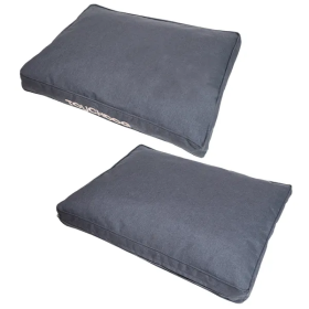 Water-Resistant Rectangular Raised Dog Pillows (Color: Charcoal Grey, Size: Small)
