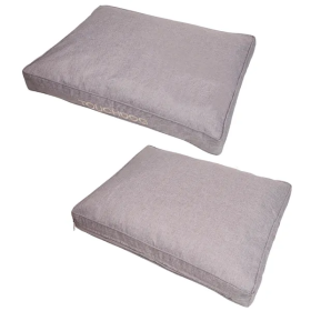 Water-Resistant Rectangular Raised Dog Pillows (Color: Grey, Size: Small)