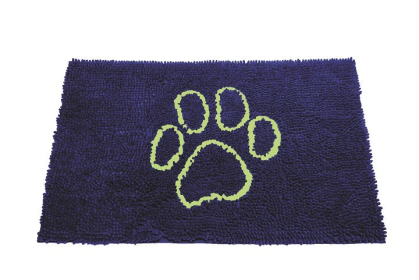 Dog Decor Door Mat (Color: Marine with Lime Green, Size: Medium)