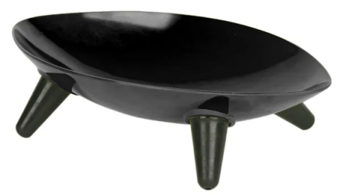 Melamine Couture Sculpture Dog Food Bowl (Color: Black)