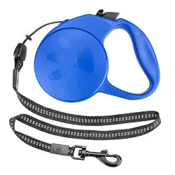 10-foot Retractable Dog Leash (Color: Blue)