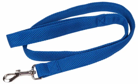 Adjustable Dual Sided Comfortable Mesh Flat Dog Leash (Color: Blue)