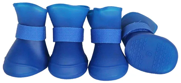 Protective All-Terrain Rubberized Dog Shoes (Color: Blue, Size: Small)