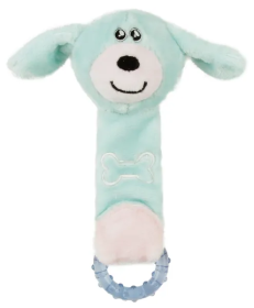 Squeaky Crinkle Plush Dental Toy (Color: Light Blue)