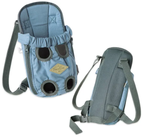 Front and Back Dog Backpack Carrier (Color: Blue, Size: Small)