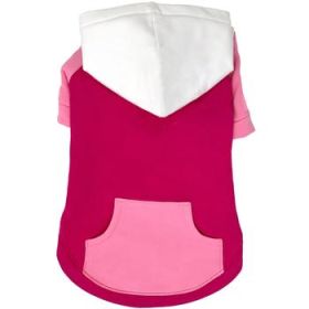 Dog Hoodies Color-Block (Color: Pink on Pink, Size: Small)