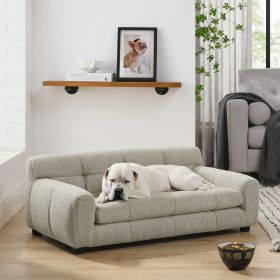 Large Soft Sofa Dog Beds (Color: Beige)