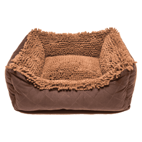 Lounger Bolstered Dog Beds (Color: Brown, Size: Small)