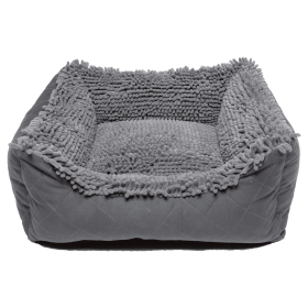 Lounger Bolstered Dog Beds (Color: Cool Grey, Size: Small)