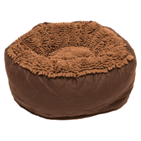 Dog Donut Beds 25" x 25" x 8" (Color: Brown, Size: Large)