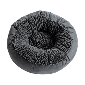 Dog Donut Beds 25" x 25" x 8" (Color: Cool Grey, Size: Large)