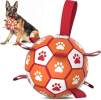 Dog Fetch Toys -  7" Soccer Ball with Straps