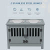 Elevated Dog Bowls with Stylish Storage Cabinet