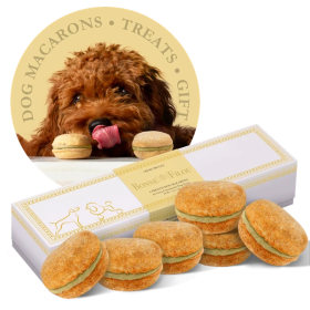 Dog Macarons - Count of 6 Dog Biscuits (Flavours: Creme Brulee)