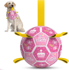 Dog Fetch Toys - 8" Soccer Ball with Straps