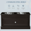 Large Elevated Dog Bowls with Storage Drawer