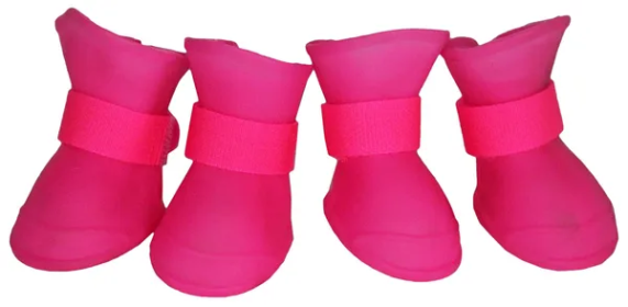 Protective All-Terrain Rubberized Dog Shoes (Color: Pink, Size: Medium)