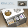 Elevated Dog Bowls with Storage Drawer