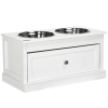 Large Elevated Dog Bowls with Storage Drawer