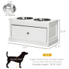 Large Elevated Dog Bowls with Storage Drawer
