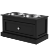 Large Elevated Dog Bowls with Storage Drawer