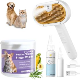 Dog Brushes 3-in-1 Spray Hair Removal (Option: Brush Set with Pet Ear Cleaner)