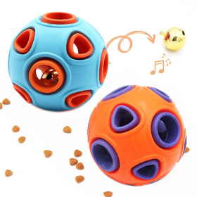 Dog Rubber Ball With Bell Sound, 2-Pack, Interactive Pet Chew Toy For Puppies And Small Dogs.Please Note That Both Items Shipped Are Intended As (Option: Two Large Balls)