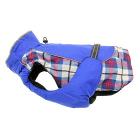 Alpine All-Weather Dog Coats (Color: Royal Blue Plaid, Size: Small)