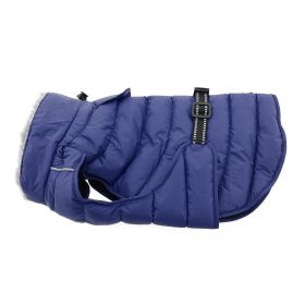 Alpine Extreme Weather Puffer Dog Coat (Color: Navy Blue, Size: Small)