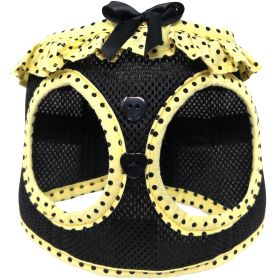 Choke Free Step-In Dog Harnesses - Polka Dot Collection (Color: Yellow and Black Polka Dot, Size: Small)