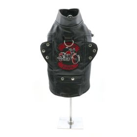 Biker Dawg Motorcycle Dog Coats (Color: Black, Size: Small)