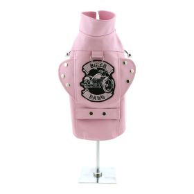 Biker Dawg Motorcycle Dog Coats (Color: Pink, Size: Small)