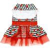 Cherry Stripe Dog Dresses with Matching Leash
