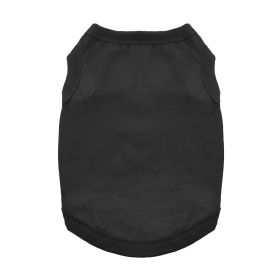 Cotton Tank Dog Shirts (Color: Jet Black, Size: Small)