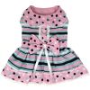 Dots & Stripes Dog Dress - Pink & Teal