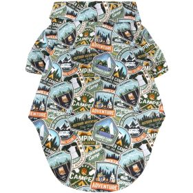 Hawaiian Camp Dog Shirts (Color: Camping Adventure, Size: Small)