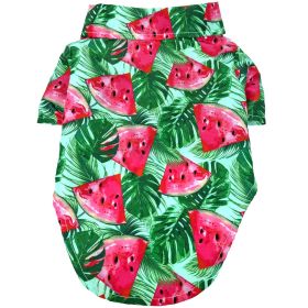 Hawaiian Camp Dog Shirts (Color: Juicy Watermelon, Size: Small)