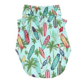 Hawaiian Camp Dog Shirts (Color: Surfboards and Palms, Size: Small)