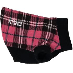 Highline Fleece Dog Coat (Color: Pink and Black Plaid, Size: Size 8)