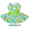 Pineapple Luau Dog Dress with Matching Leash