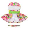 Pink Hawaiian Floral Dog Dresses with Matching Leash