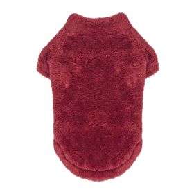 Soft Plush Dog Sweaters (Color: Burgundy, Size: Small)