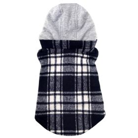 Weekender Sweatshirt Dog Hoodies (Color: Black & White Plaid Flannel, Size: Small)