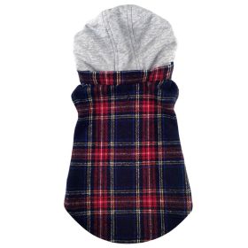 Weekender Sweatshirt Dog Hoodies (Color: Red & Black Plaid Flannel, Size: Small)