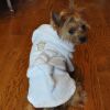 Gold Crown Cotton Dog Bathrobe - White
