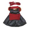 Wool Fur-Trimmed Dog Coat with Leash - Burgundy