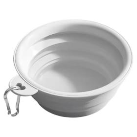 Portable Foldable Dog Travel Bowl (Color: Grey)