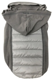 Stretch and Quick-Dry Dog Coat with Pop out Hood (Color: Grey, Size: X-Small)